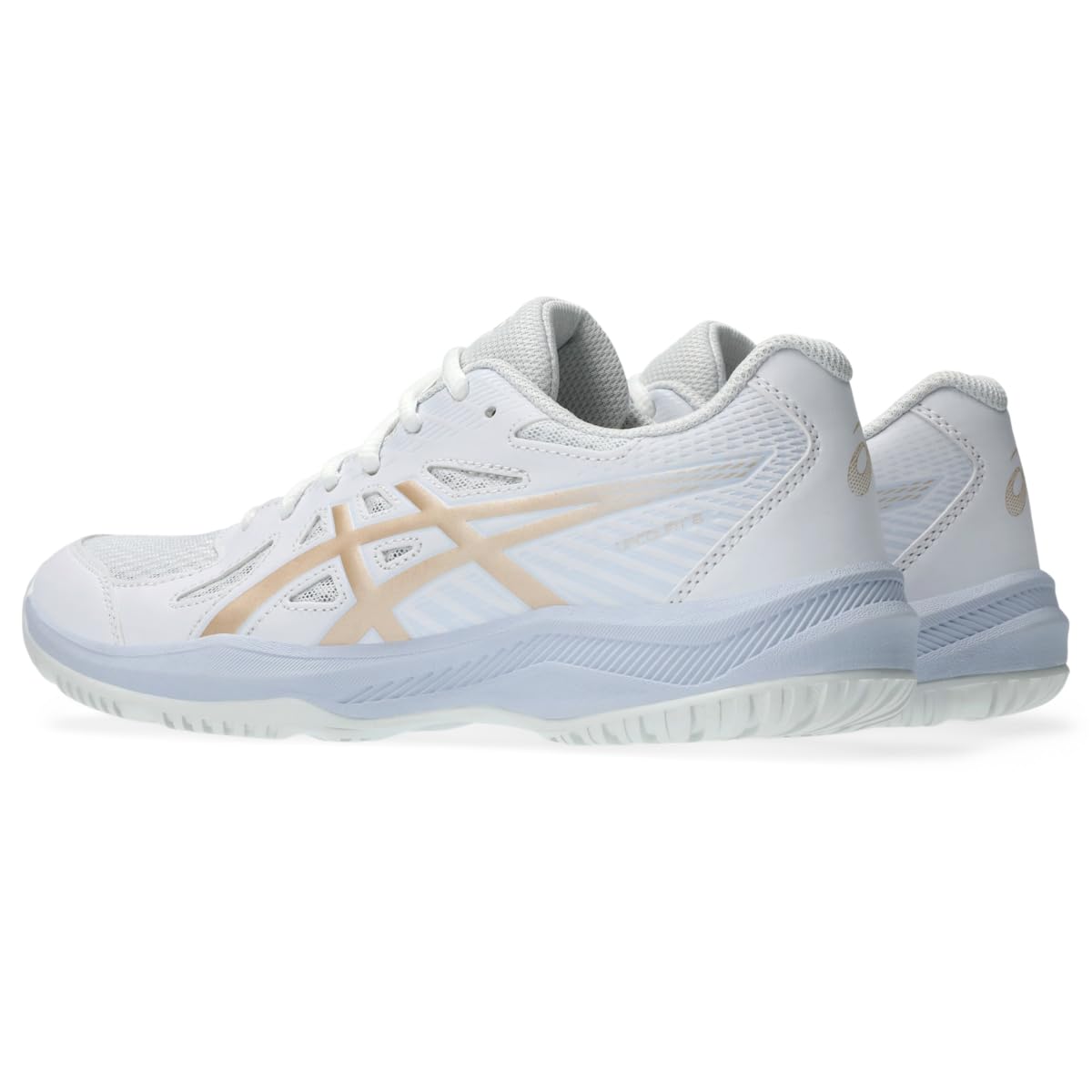ASICS Women's Upcourt 6 Volleyball Shoes, 12, White/Champagne