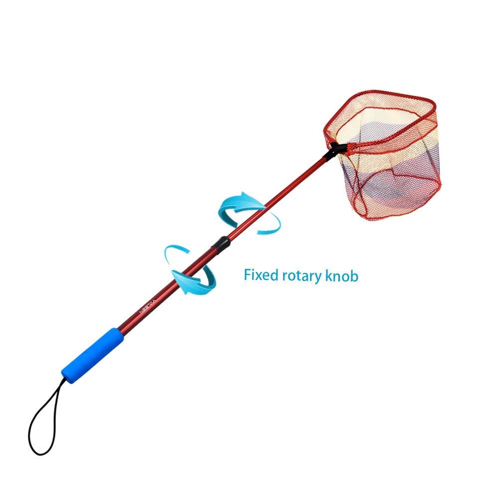 YVLEEN Kids Fishing Net for Lakes - Minnow Nets for Kids - Aluminum Collapsible Telescopic Fishing Pole Handle and Nylon Mesh Small Fishing net - Butterfly Nets for Kids Outdoor Playing