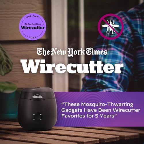Thermacell Mosquito Repellent E-Series Rechargeable Repeller; Patio Shield 20’ Mosquito Protection Zone; Includes 12-Hr Repellent Refill; No Flame or Scent; Bug Spray and Bug Zapper Alternative