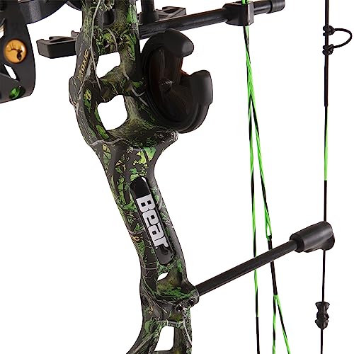 Bear Archery Royale Ready to Hunt Compound Bow Package for Adults and Youth, 12”- 27” Draw Length, 5-50 Lbs Draw Weight, Up to 290 FPS, Limbs Made in USA, Limited Life-Time Warranty