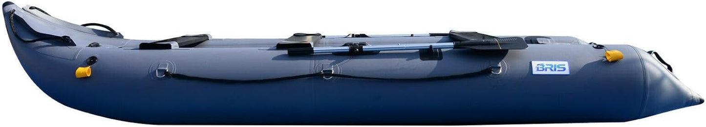 BRIS 14.1ft Inflatable Boat Inflatable Kayak 3 Person Kayak Canoe Fishing Inflatable poonton Boat
