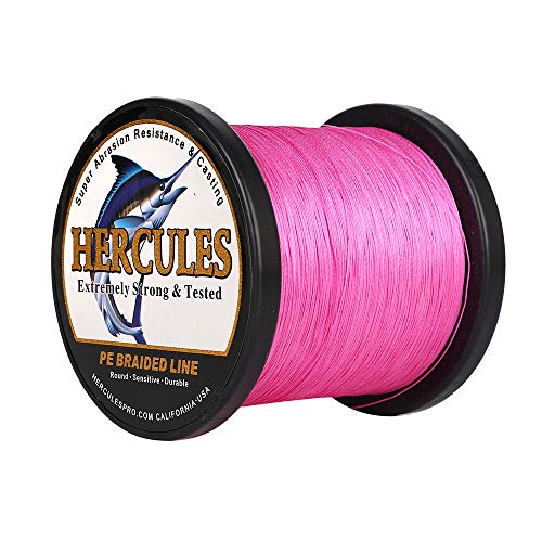 HERCULES Cost-Effective Super Cast 8 Strands Braided Fishing Line 10LB to 300LB Test for Salt-Water,109/328/547/1094 Yards(100M/300M/500M/1000M),Diam.#0.12MM-1.2MM,Hi-Grade Performance,Variety Colors