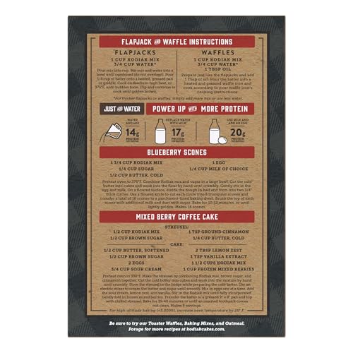 Kodiak Cakes Protein Pancake Power Cakes, Flapjack and Waffle Baking Mix, Buttermilk, 20 Oz, (Pack of 6)
