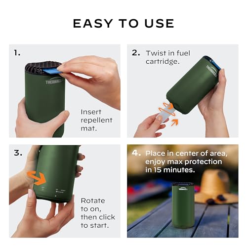 Thermacell Mosquito Repeller Patio Shield; Includes 12-Hour Refill; 15 Foot Zone of Protection; Highly Effective Mosquito Repellent for Patio; Bug Spray Alternative; Scent Free