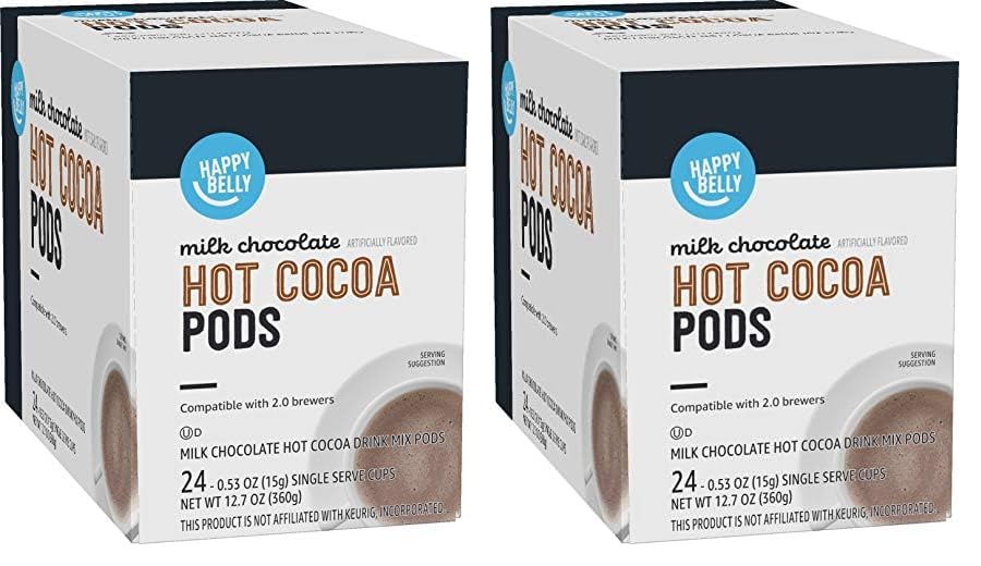 Happy Belly Hot Cocoa Pods, Milk Chocolate, 24 Count