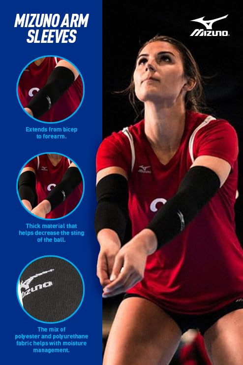 Mizuno Arm Sleeves, Black, OSFM