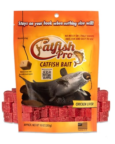 Catfish Pro Catfish Bait - 10oz Bag with 80pcs | Irresistible Scent for Catfish | Mess-Free, Stays On Your Hook When Nothing Else Will | Great for Rod, Reel, Trotline, Jugs & Yoyos Fishing