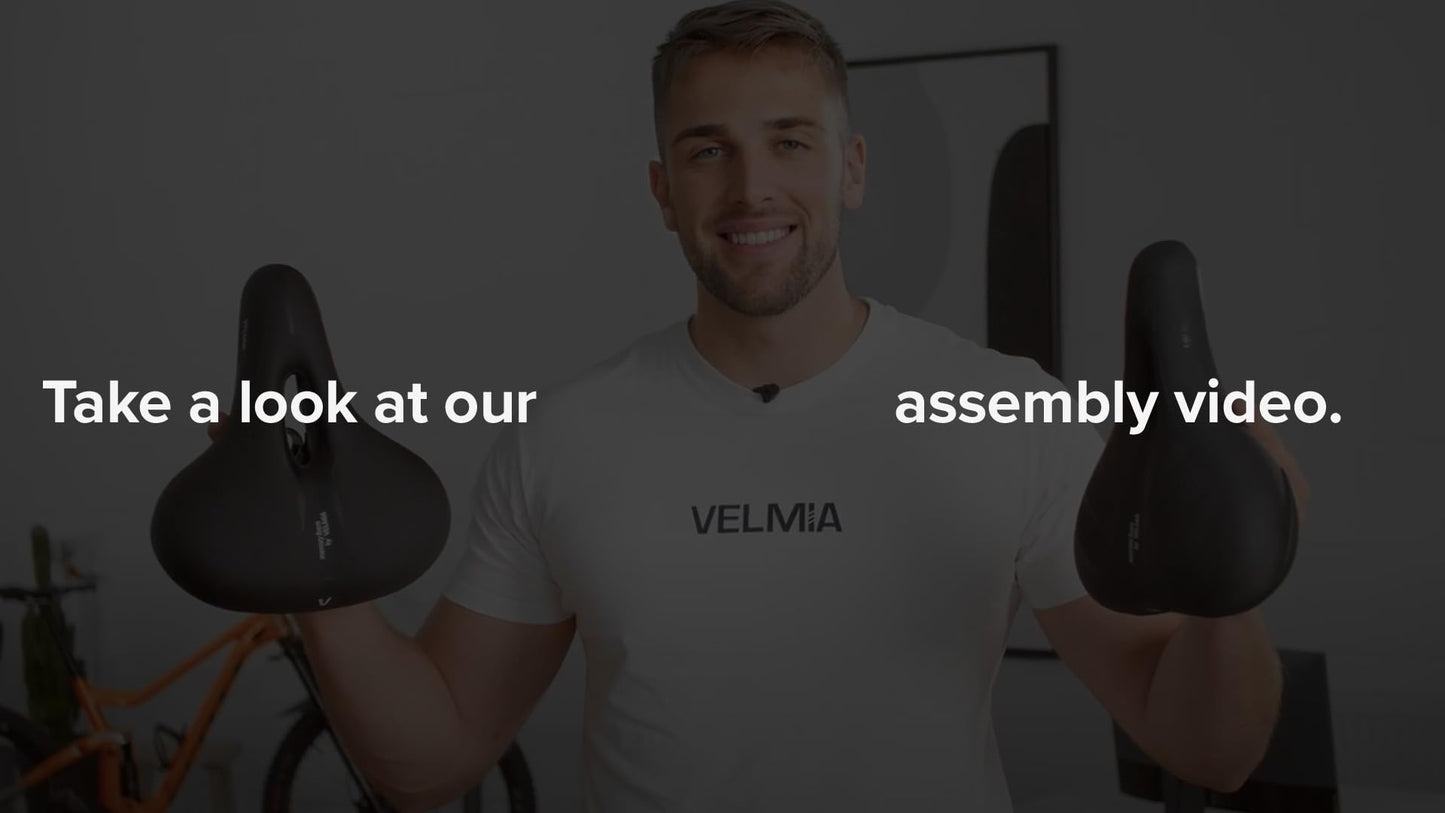 VELMIA Bike Seat Designed in Germany, Made of Comfy Memory Foam I Bicycle Seat for Men and Women, Waterproof Bike Saddle with Smart Zone-Concept I Exercise, for BMX, MTB & Road