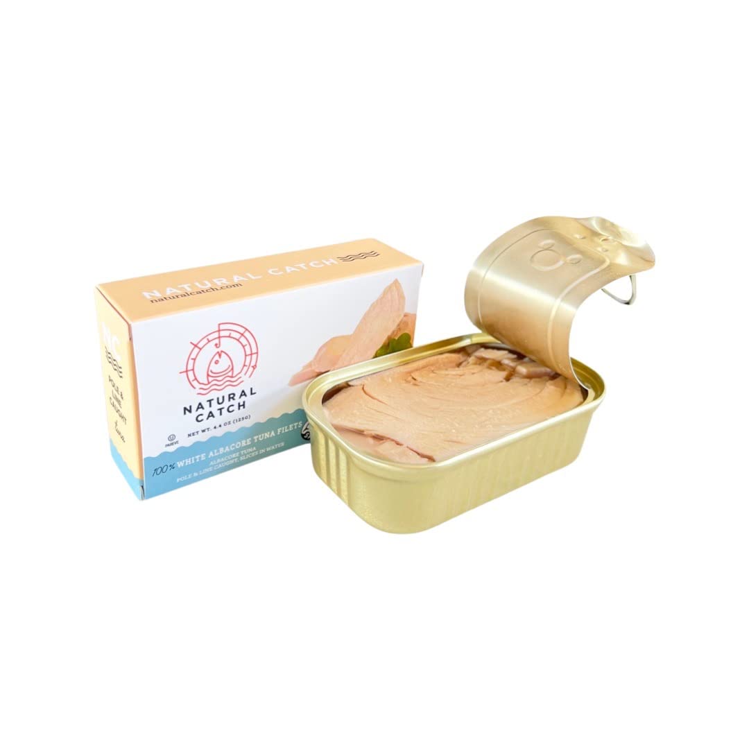 Natural Catch Tuna Filets, Hand Cut, Pole & Line Caught, Gluten-Free, Paleo, Keto Friendly (4.4 oz per can- Pack of 12)
