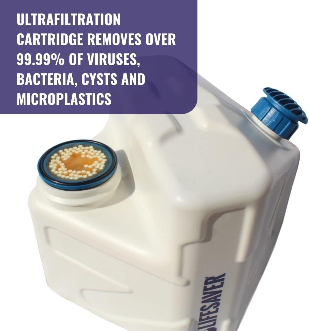 Lifesaver Cube Portable Water Filtration System - Survival Water Filter for Camping, Backpacking, Hiking - Emergency Water Purifier with Ultrafiltration Tech for Clean, Safe Drinking Water