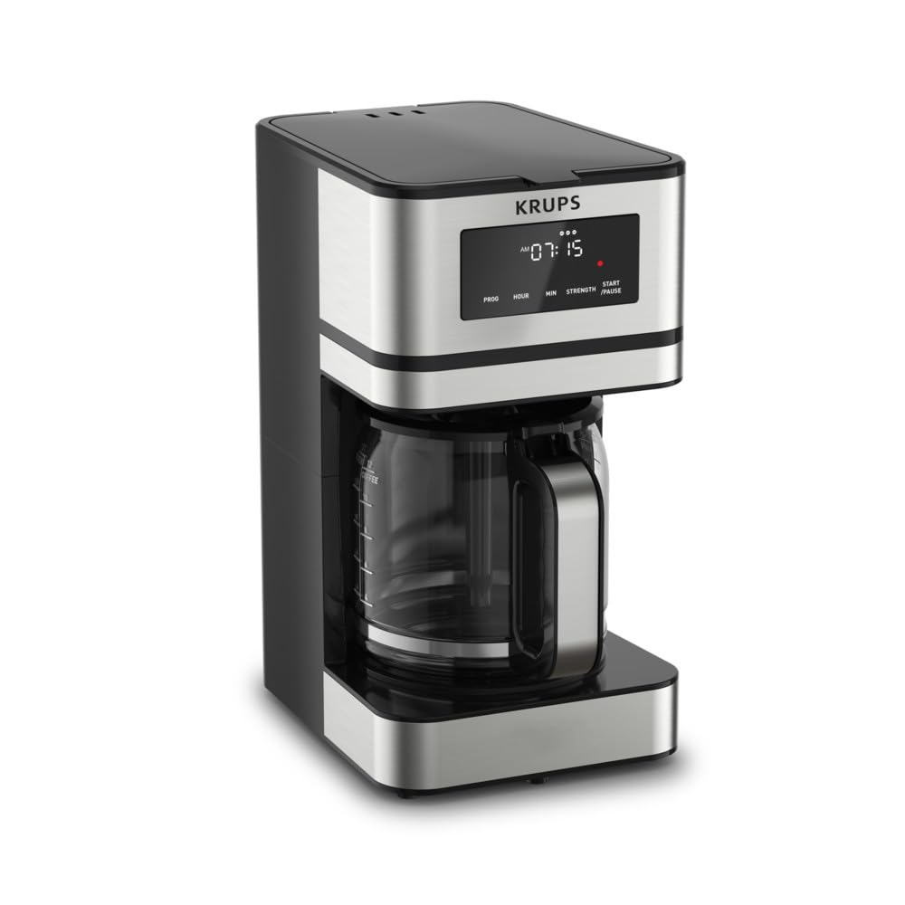 KRUPS Newer Model Drip Coffee Maker, 10-Cup, Silver