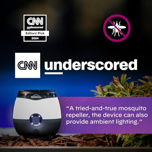Thermacell Mosquito Repellent E-Series Rechargeable Repeller; Patio Shield 20’ Mosquito Protection Zone; Includes 12-Hr Repellent Refill; No Flame or Scent; Bug Spray and Bug Zapper Alternative