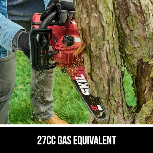 SKIL PWR CORE 40 Brushless 40V 14” Lightweight Chainsaw Kit with Tool-free Chain Tension & Auto Lubrication, Includes 2.5Ah Battery and Auto PWR Jump Charger - CS4555-10