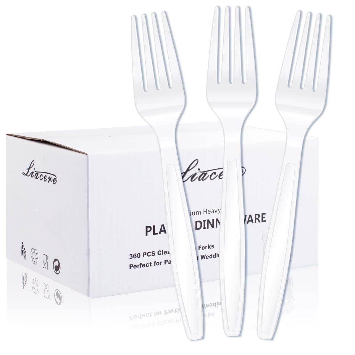 Liacere 360PCS Clear Plastic Knives Disposable - Heavy DutyBPA-Free - Heat Resistant, Solid and Durable Disposable Knives Bulk, Premium Plastic Knives Heavy Duty for Party Supply