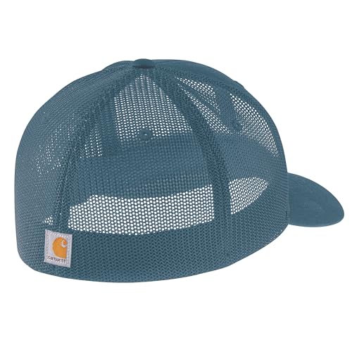 Carhartt Men's Rugged Flex Fitted Canvas Mesh-Back Logo Graphic Cap
