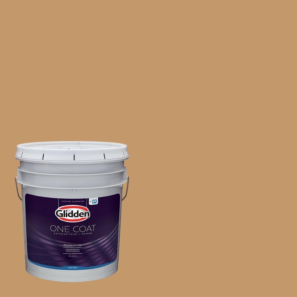 Glidden Exterior Paint + Primer: Beige/Pony Tail, One Coat, Semi-Gloss, 1-Gallon