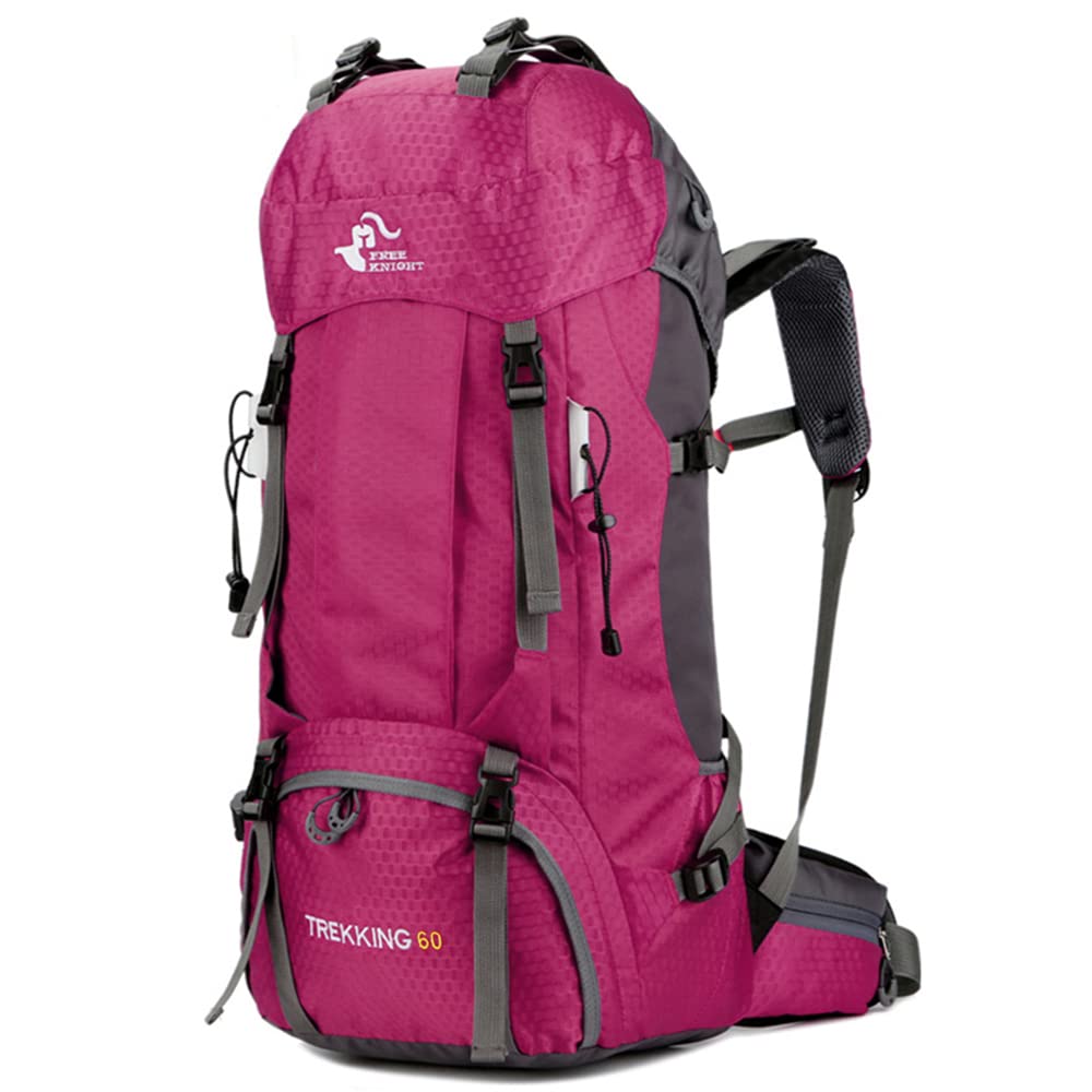 Bseash 60L Waterproof Hiking Camping Backpack with Rain Cover, Large Outdoor Sport Travel Daypack Rucksack for Climbing