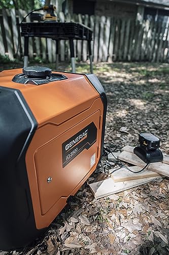 Generac 3,300-Watt Gas-Powered Portable Inverter Generator - Lightweight Design - USB Ports for Mobile Device Charging - COsense Technology - Perfect for Home use - Orange/Black