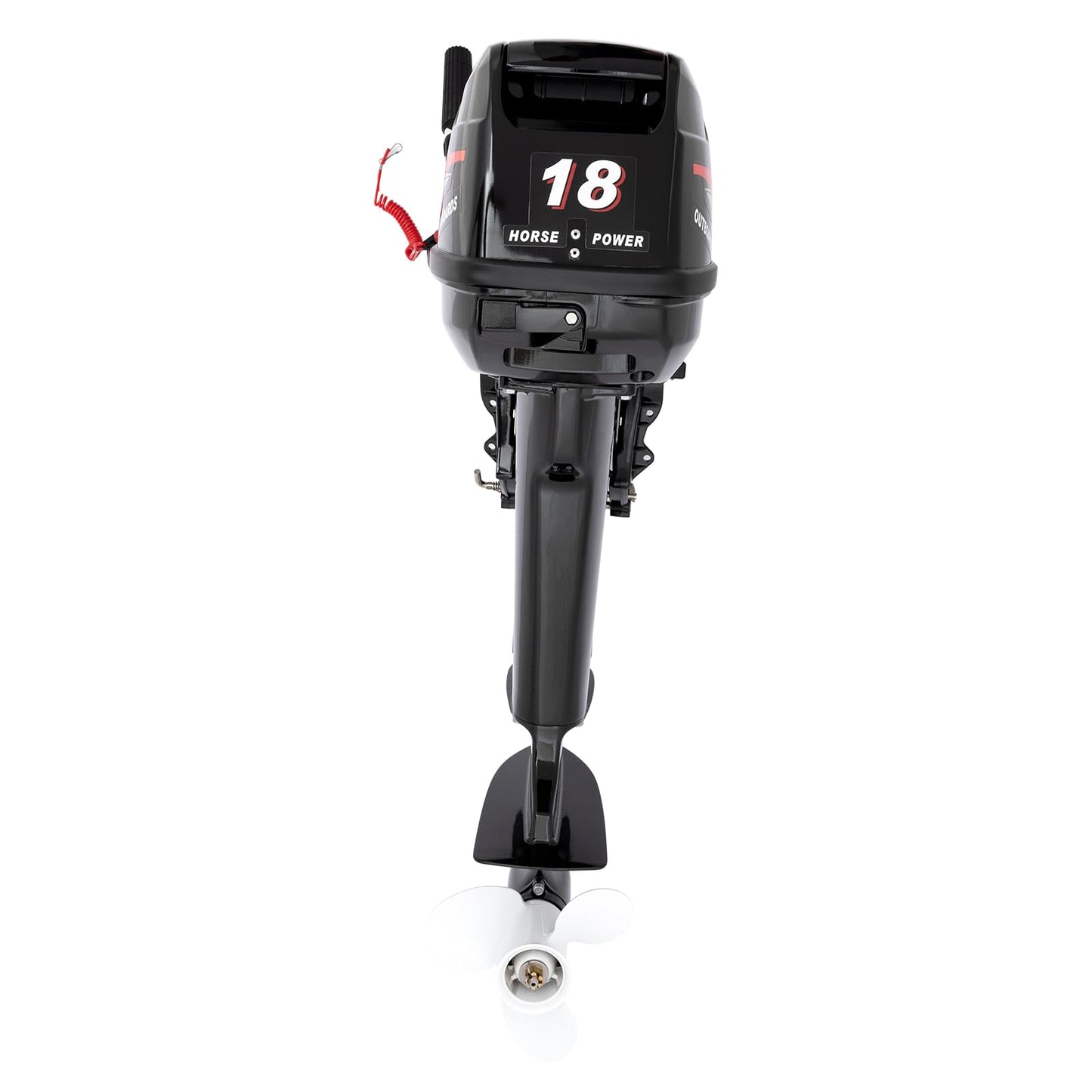 2-Stroke 3.5HP Outboard Motor, 49CC Gas Powered Fishing Marine Heavy Duty Boat Engine, Short Shaft Tiller Control Half Water-cooling Air-cooling CDI Ignition System for Inflatable Yachts Canoes Boat