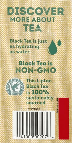Lipton Organic Tea Bags Tastes Great Hot or Iced Organic Black Tea Can Help Support a Healthy Heart 5.74 oz 72 Count, Pack of 5
