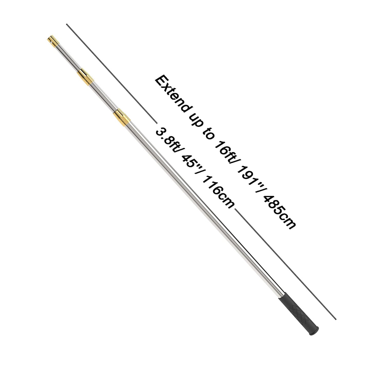 Cyfie Retractable Fishing Gaff, Stainless Steel Flounder Gig Frog Gig Gaff Pole, Muti-Size Telescopic Fishing Gaff with 8mm Screw, Capable for Gaff Harpoon Hook