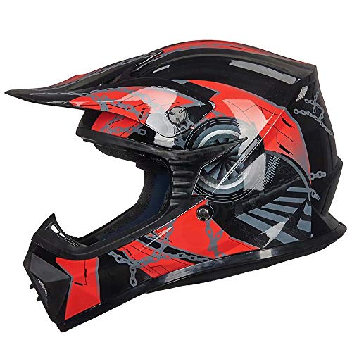 ILM Adult Dirt Bike Helmets Motocross ATV Dirtbike BMX MX Offroad Full Face Motorcycle Helmet, DOT Approved Model 128S (Matte Black, Adult-Medium)