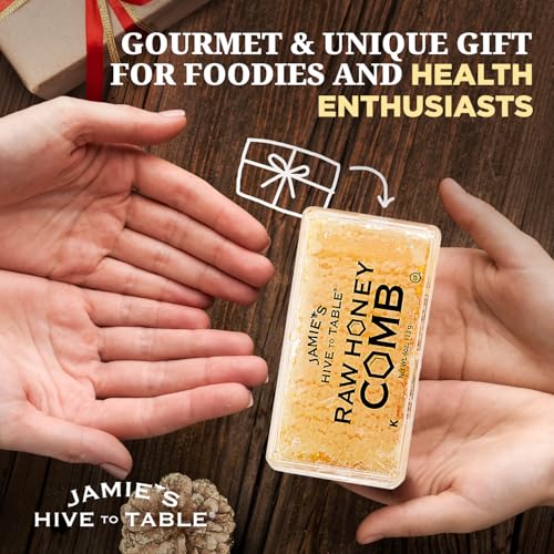 Jamie's Hive To Table 100% Raw Honeycomb, 12 Oz – All-Natural Pure Georgia Honeycomb, No Additives or Preservatives, Non-GMO