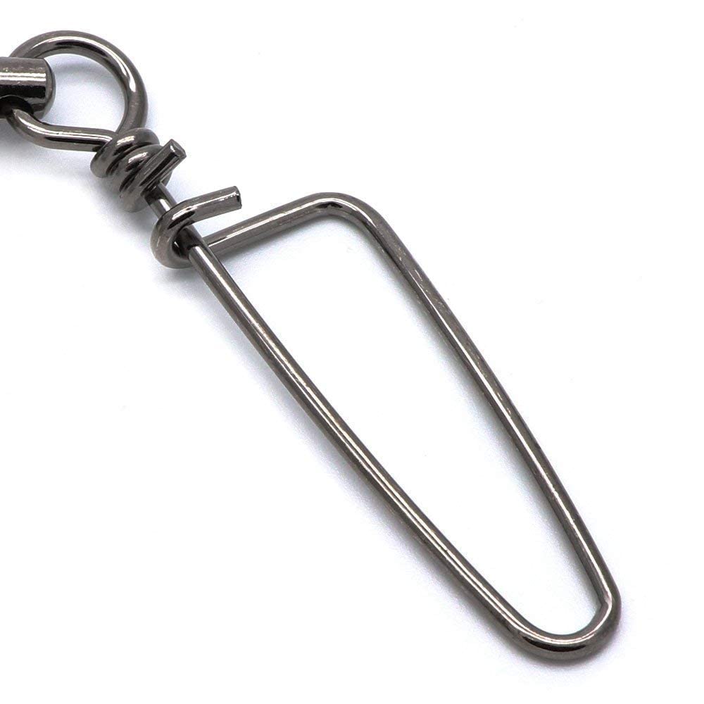 Dr.Fish Ball Bearing Swivels with Snap, Snap Swivels Fishing Tackle Stainless Saltwater & Freshwater Coast Lock Fishing Clips Terminal Tackle Line Lure Leader Connector Accesories