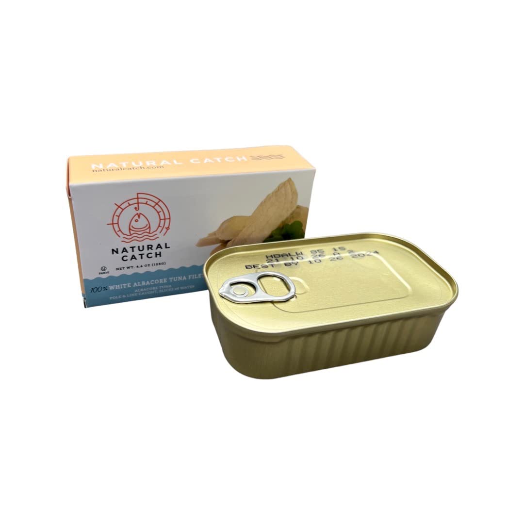 Natural Catch Tuna Filets, Hand Cut, Pole & Line Caught, Gluten-Free, Paleo, Keto Friendly (4.4 oz per can- Pack of 12)