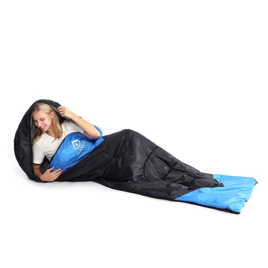 oaskys Camping Sleeping Bag - 3 Season Warm & Cool Weather - Summer Spring Fall Lightweight Waterproof for Adults Kids - Camping Gear Equipment, Traveling, and Outdoors