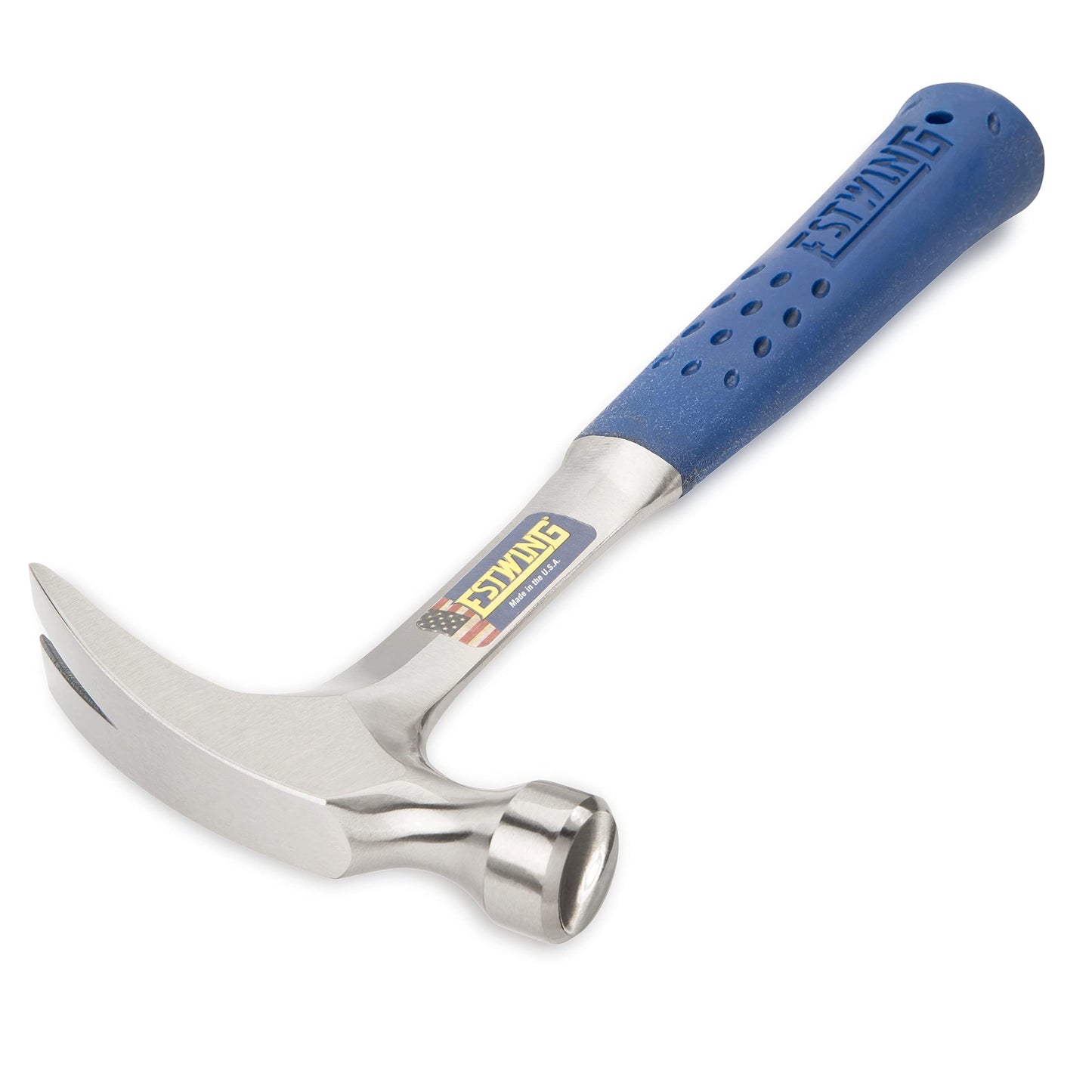 ESTWING Hammer - 16 oz Straight Rip Claw with Smooth Face & Shock Reduction Grip - E3-16S