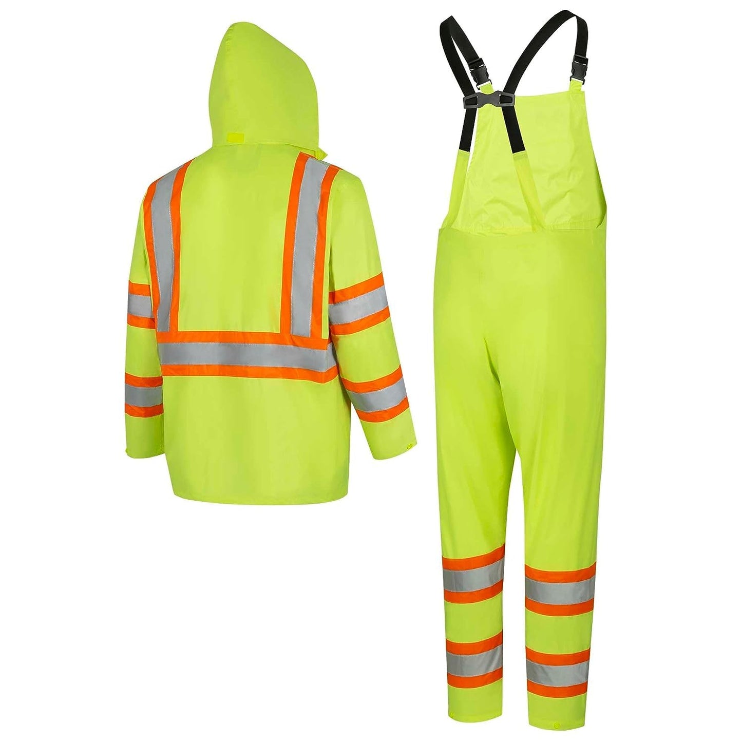 Pioneer Hi Vis Lightweight Waterproof Safety Rain Suit - Reflective Work Rain Gear for Men and Women