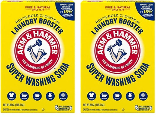ARM & HAMMER Super Washing Soda Household Cleaner and Laundry Booster, 55 oz Box