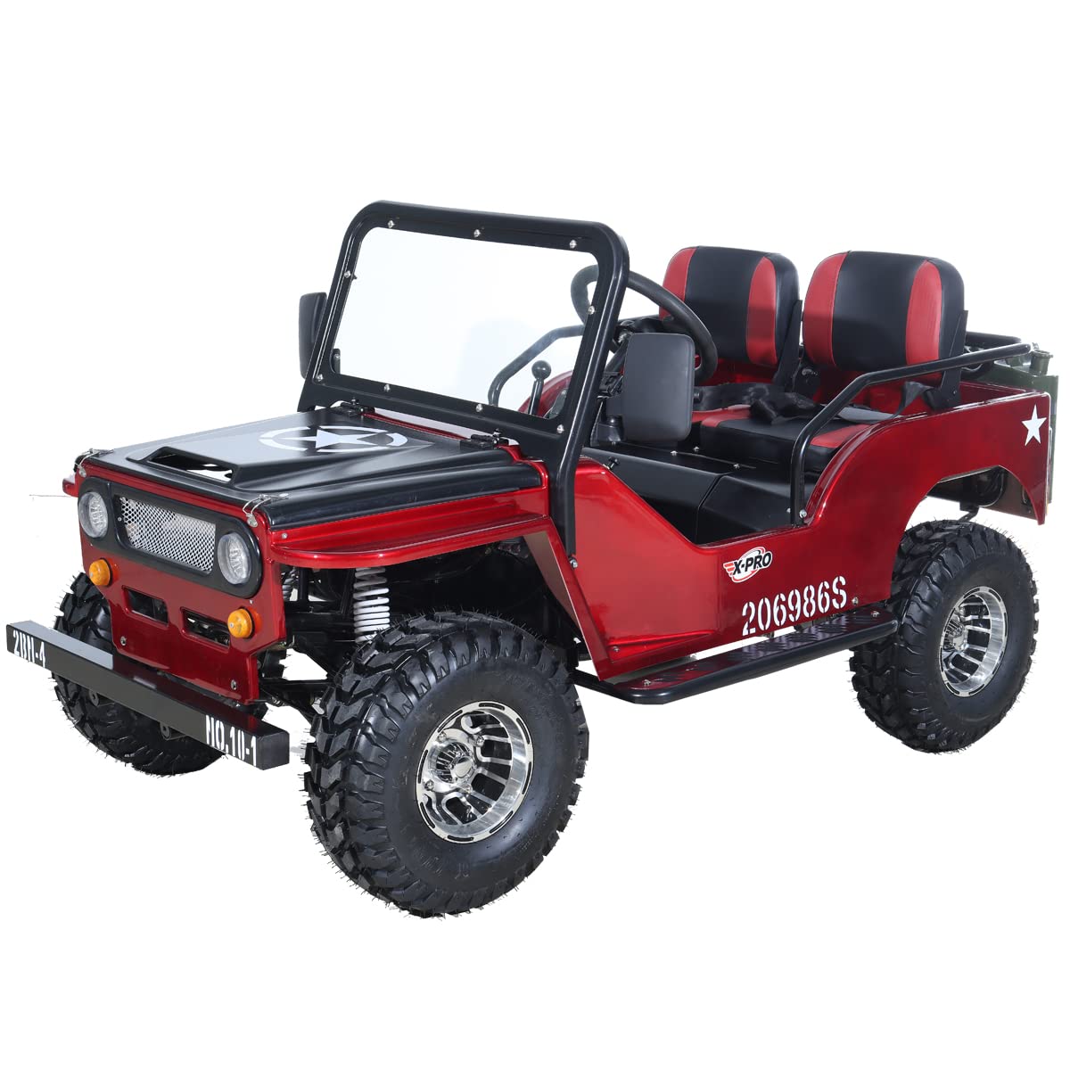 X-PRO Ranger 125 125cc Go Kart with 3-Speed Semi-Automatic Transmission w/Reverse, Big 18" Aluminium Rim Wheels!(Red)