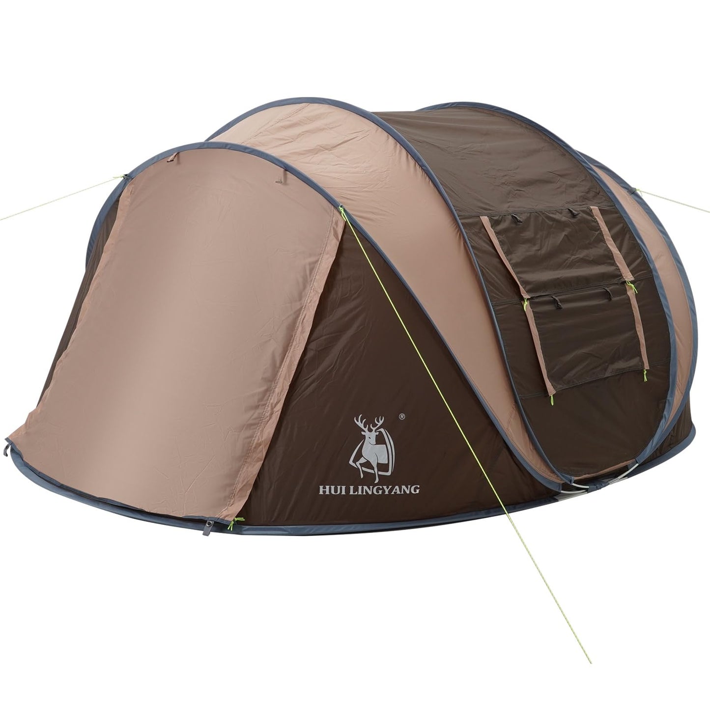 4 Person Easy Pop Up Tent,9.5’X6.6’X52'',Waterproof, Automatic Setup,2 Doors-Instant Family Tents for Camping, Hiking & Traveling