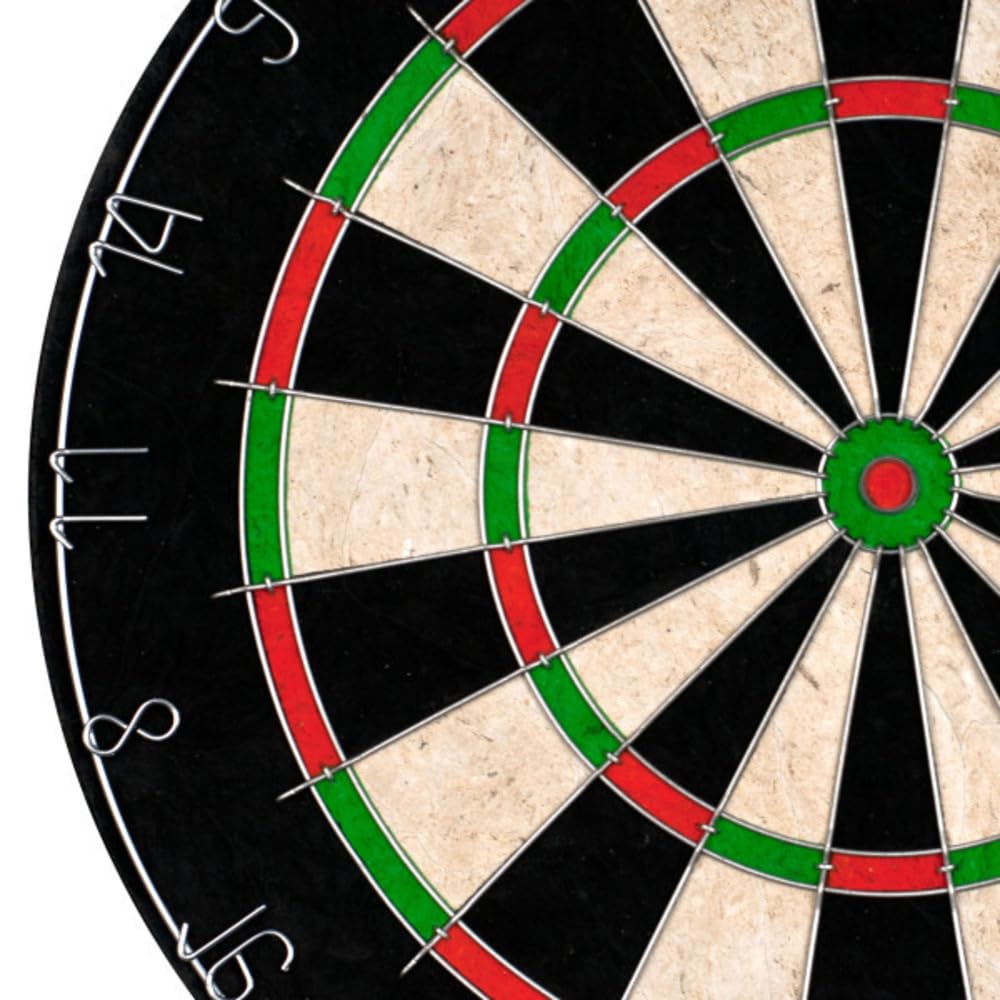 Bristle Dart Board, Tournament Sized Indoor Hanging Number Target Game for Steel Tip Darts- Dartboard with Mounting Hardware by Hey! Play!