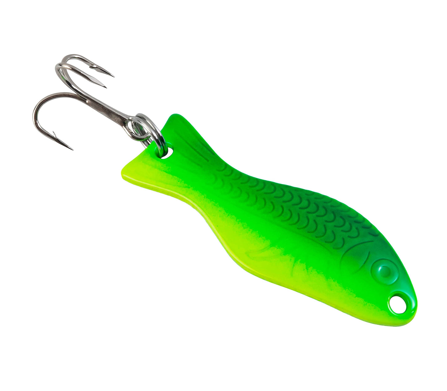 AL's Goldfish Lure Company, Rust Free Goldfish Freshwater Fishing Spoon, Treble Hook, Trout, Salmon, Bass, Walleye, Crappie, Panfish, and Pike. Sizes 3/16 oz., 1/4 oz. or 1/2 oz