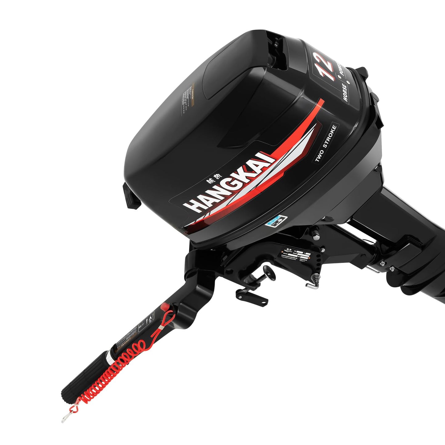 Outboard Motor Boat Engine, 2 Stroke Heavy Duty Fishing Boat Engine 3.5HP Gas Trolling Motor with Water Cooling CDI System for Rubber Boats, Inflatable Boats, Sailboats
