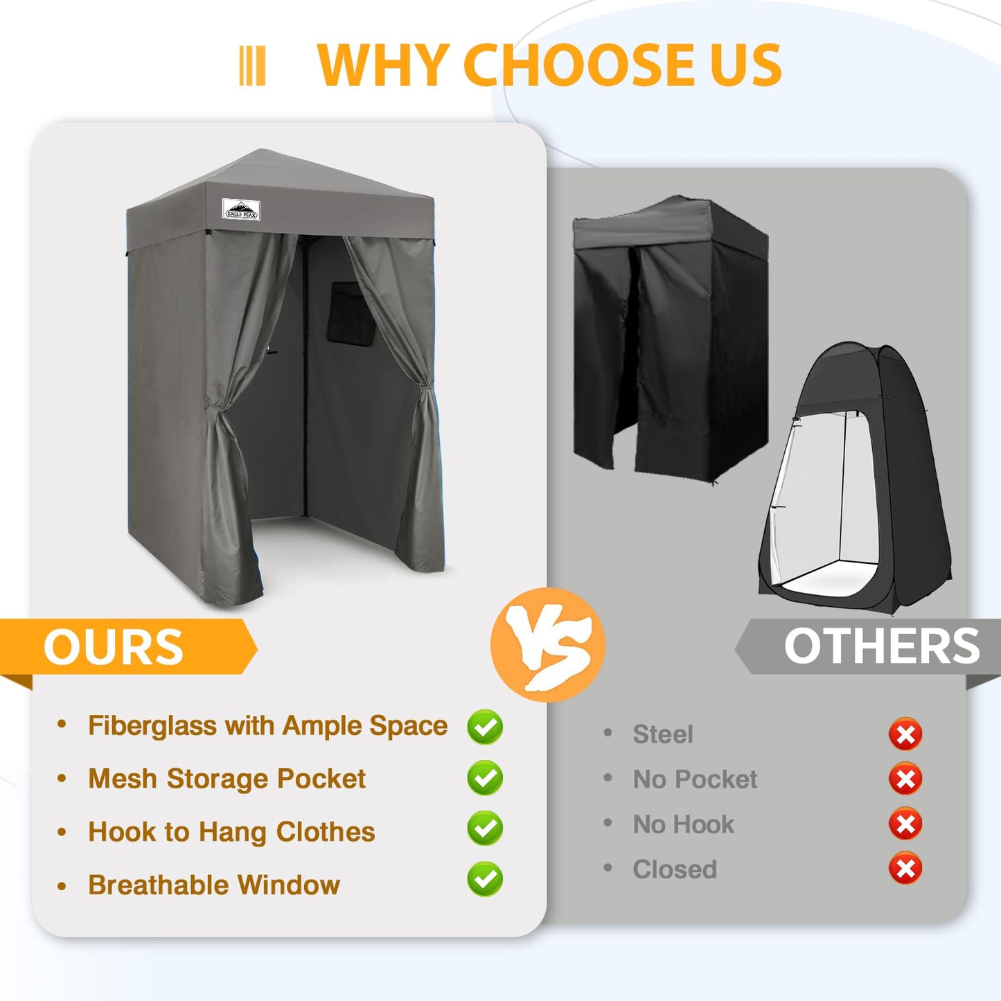 EAGLE PEAK Flex Compact 4x4 Pop-up Canopy Changing Room, Portable Dressing Room, Privacy Changing Tent for Indoor Fashion Photoshoots, Camping, or Pool, Purple