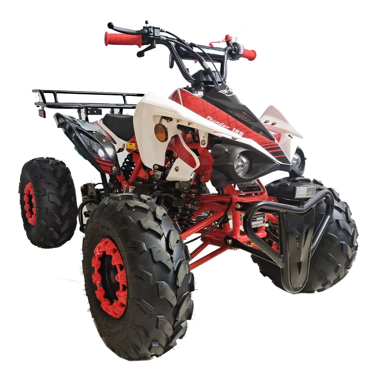 X-PRO 125cc ATV with Automatic Transmission w/Reverse, LED Headlights, Big 19"/18" Tires! (Red, Factory Package)