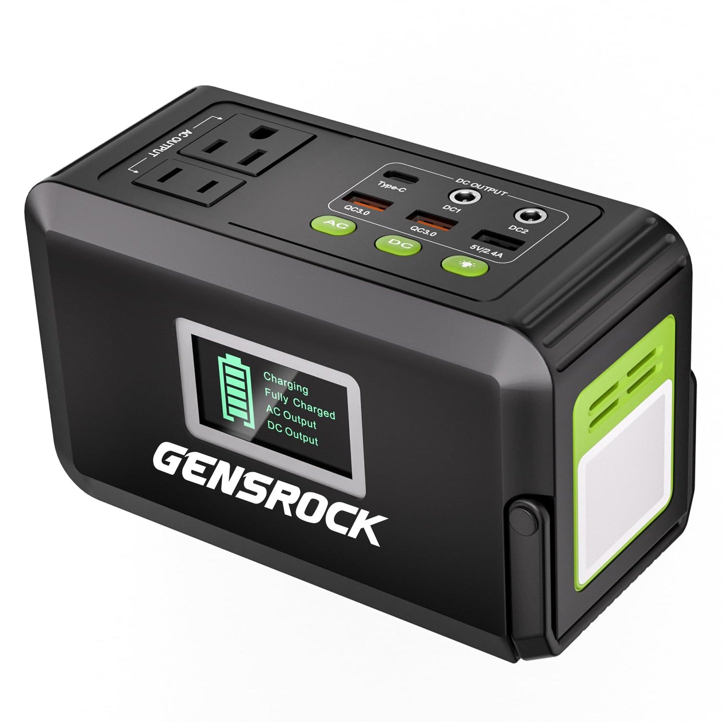 GENSROCK Portable Power Station, 110V/300W Pure Sine Wave Solar Generator, 222Wh Backup Lithium Battery With AC Outlet/QC 3.0/Type-C/LED Light for CPAP Family Emergency Outdoor Camping RV Travel.