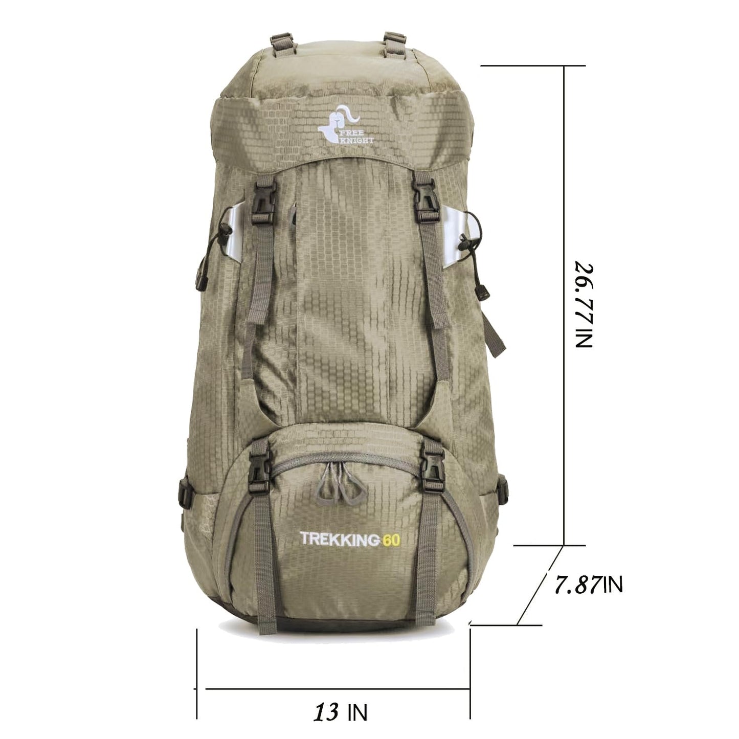 Bseash 60L Waterproof Hiking Camping Backpack with Rain Cover, Large Outdoor Sport Travel Daypack Rucksack for Climbing