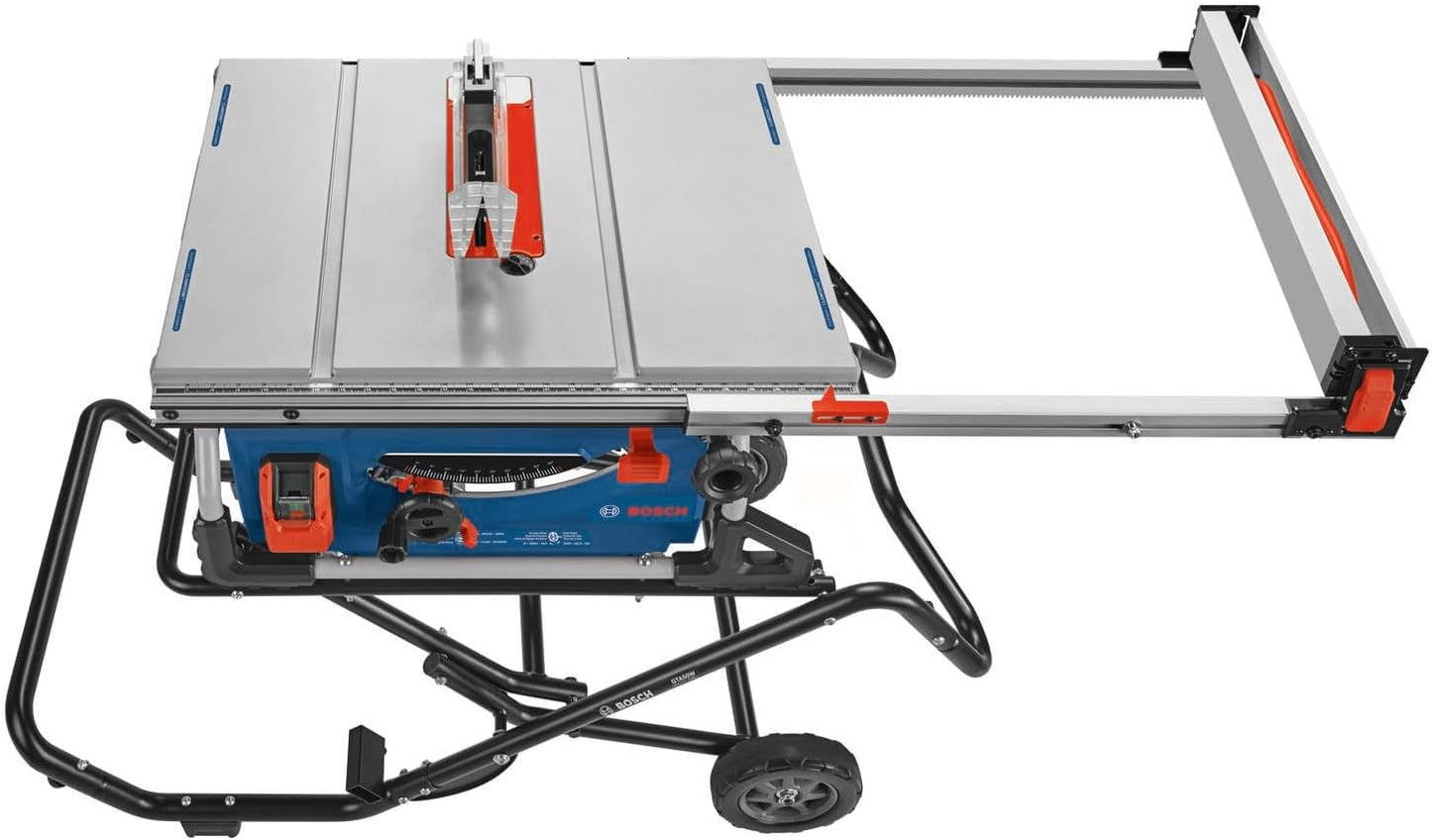 BOSCH GTS15-10 10 Inch Portable Jobsite Table Saw with Gravity-Rise Wheeled Stand, 15 Amp, 32-1/8 Inch Rip Capacity, 4 HP
