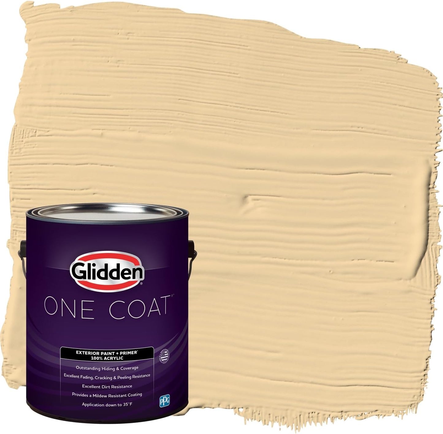 Glidden Exterior Paint + Primer: Beige/Pony Tail, One Coat, Semi-Gloss, 1-Gallon