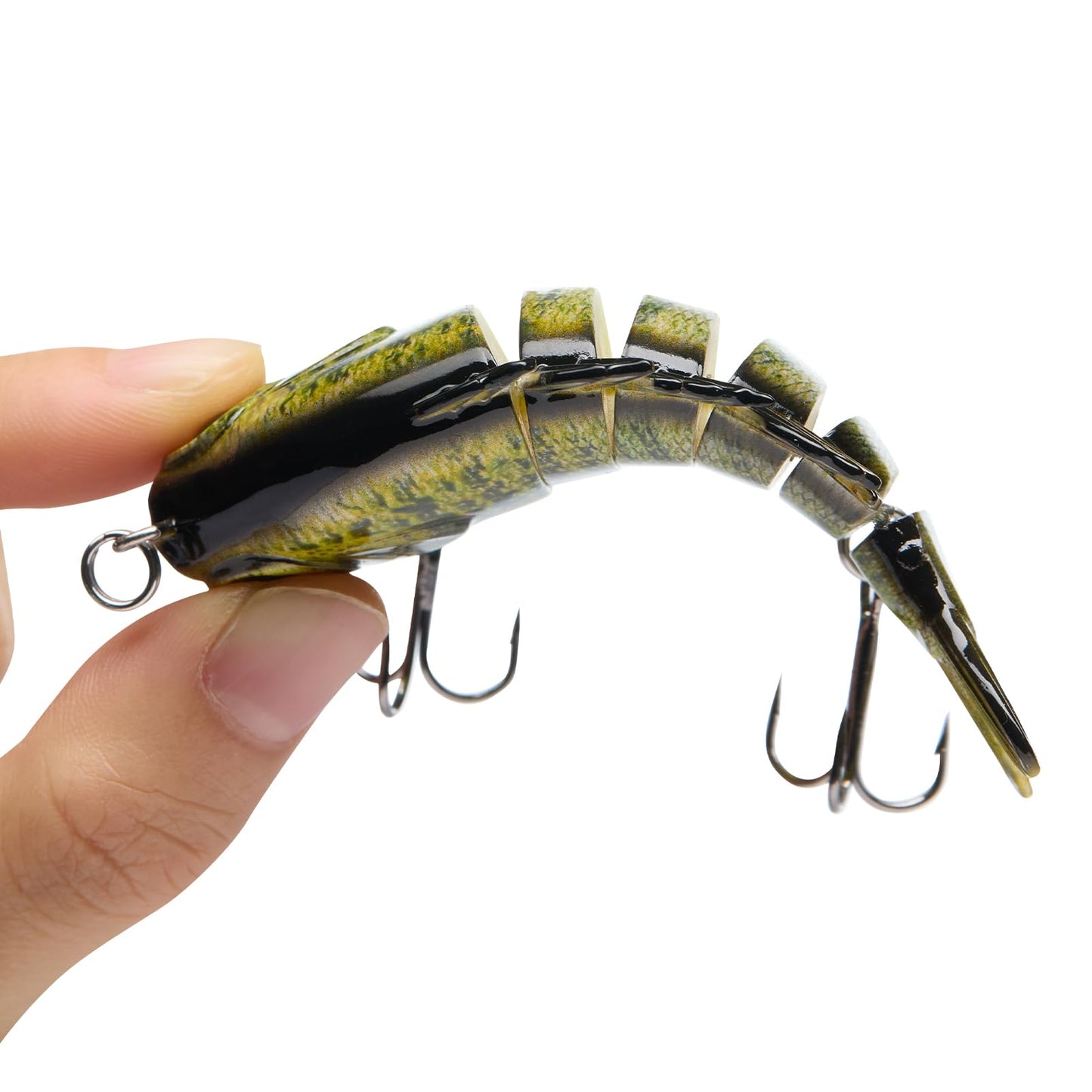 BASSDASH SwimPanfish Multi Jointed Panfish Bluegill Swimbaits Hard Topwater Bass Lures Fishing Lure Crank Saltwater 3.5in/0.85oz