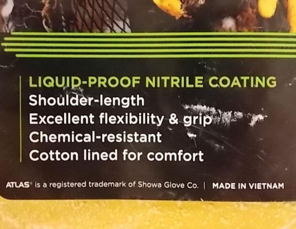 Atlas Trapping Gauntlets Shoulder Length Water Proof Trapper Glove Gloves Yellow Size XL