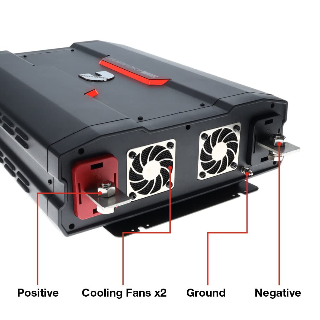 Cummins 5000 Watts Inverter Modified Sine Wave Truck Inverter 12 Volts to 110 Volts Four AC Outlets Two USB Ports (Plus Cable Kit)- CMN5000W - Inverters for Vehicles, Van Life, Camping