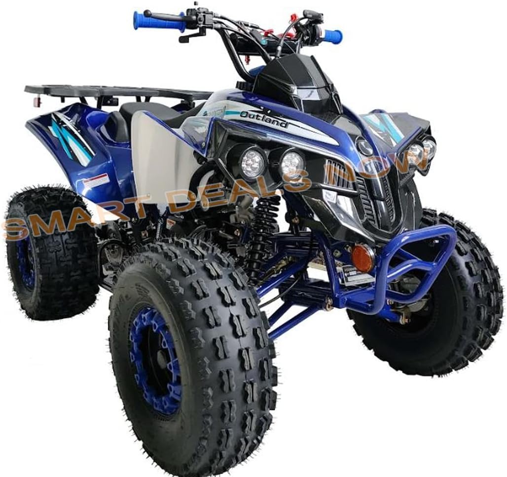 HHH ATV 125cc Vitacci ATV Quad Youth Utility Style ATV 125cc ATV Fully Automatic with Reverse Gas ATV 4 Wheeler ATVs Quads Big 19/18 inch Tires (Orange)