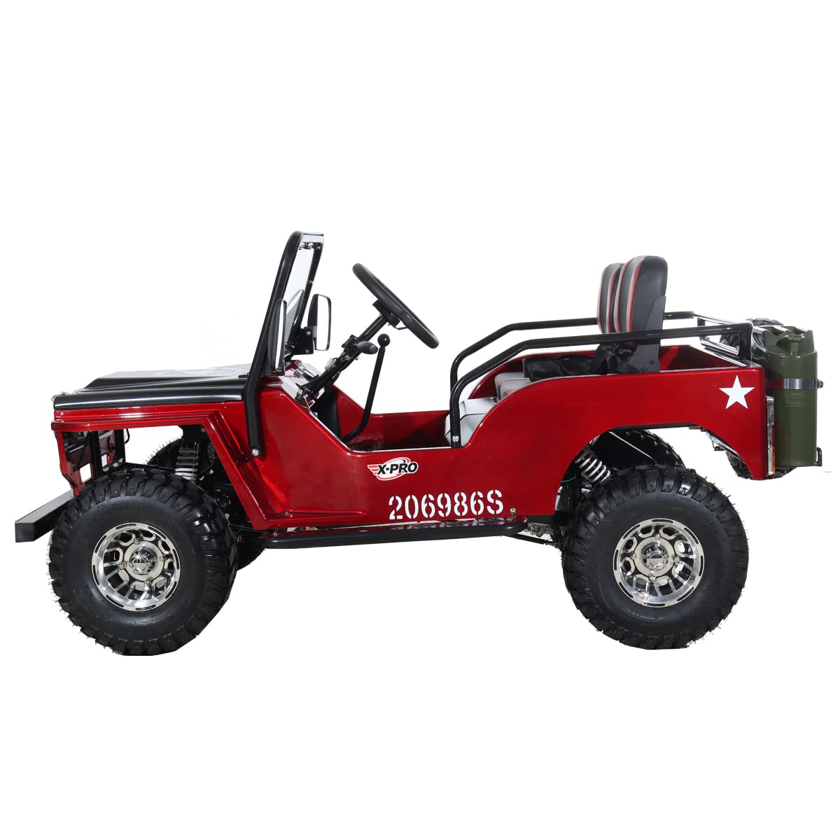 X-PRO Ranger 125 125cc Go Kart with 3-Speed Semi-Automatic Transmission w/Reverse, Big 18" Aluminium Rim Wheels!(Red)