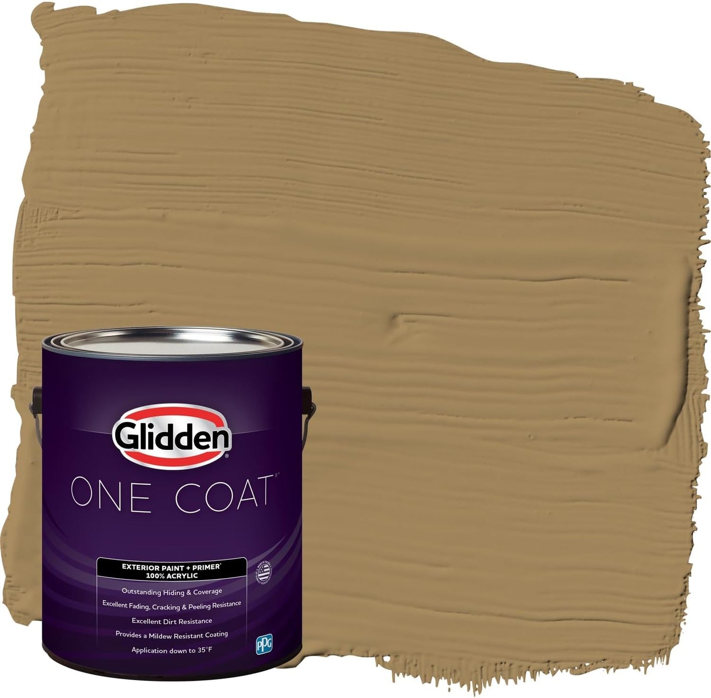 Glidden Exterior Paint + Primer: Beige/Pony Tail, One Coat, Semi-Gloss, 1-Gallon